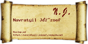 Navratyil József névjegykártya